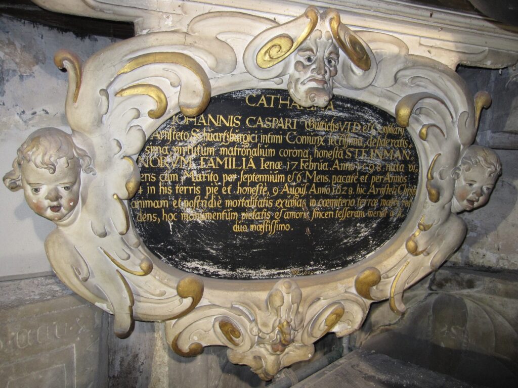 Kartusche des unteren Auszugs des Epitaphs für Catharina Güttich