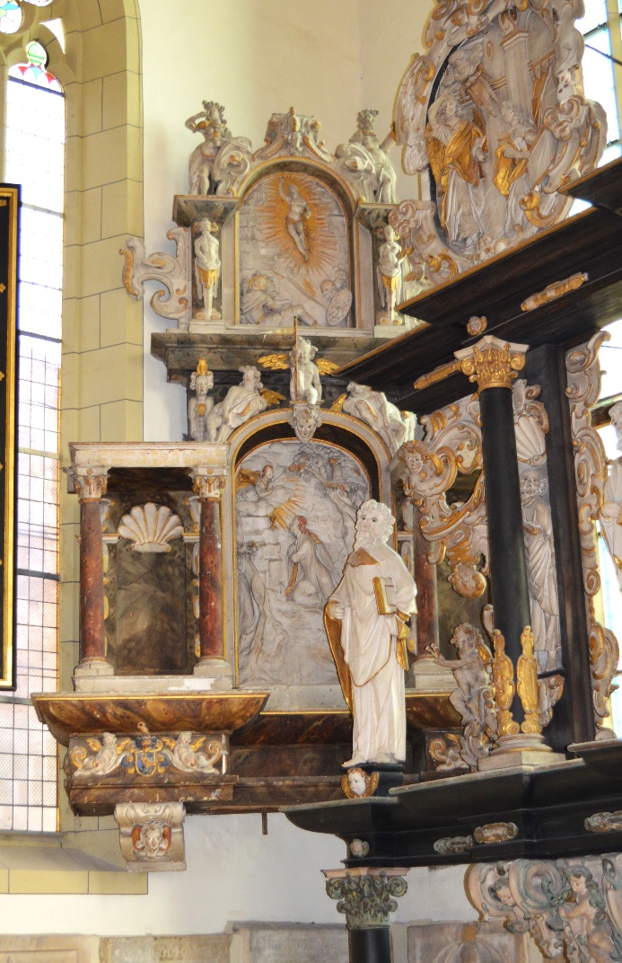 Epitaph für Catharina Güttich in der Oberkirche zu Arnstadt, Zustand 2026